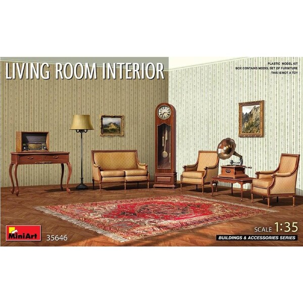 MiniArt 1/35 Living Room Interior Plastic Model Kit