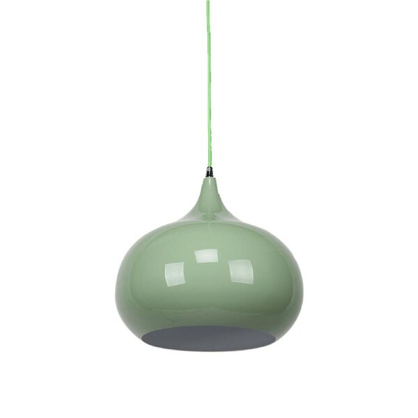 Kirby Inverted Bowl Metal Cord Drop Pendant Light Lamp - Light Green.
