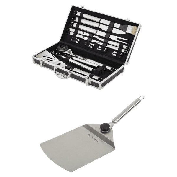 Maverick BBQ Tool Set 18pce and Stainless Steel Pizza Peel Set