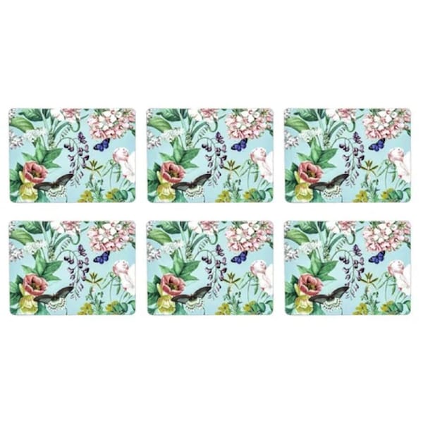 Ashdene Dining Kitchen Romantic Garden Cork Back Placemats Set 6