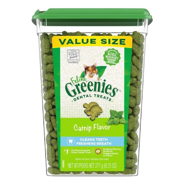 Greenies Feline Cat Dental Treats Catnip Flavour 277g Bulk Tub
