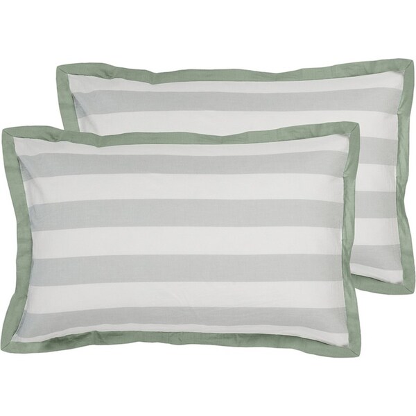 Ecology Horizon Size 73 x 48cm Pillowcase Pair Blue/White/Sage Home Bedding