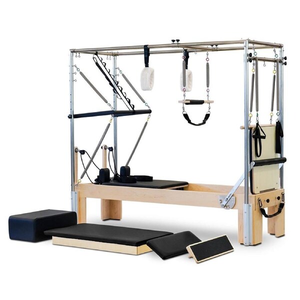 Reeplex Pilates Reformer Maple Wood with Full Trapeze Frame Flow Series
