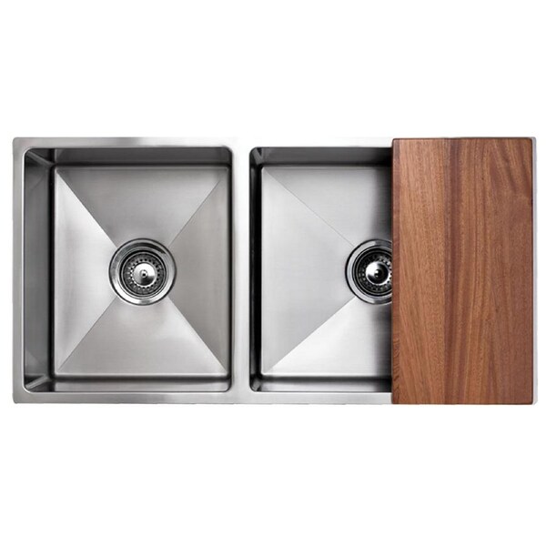 IAG Appliances Double U-Mount Square Kitchen Sink Kit Set Stainless Steel