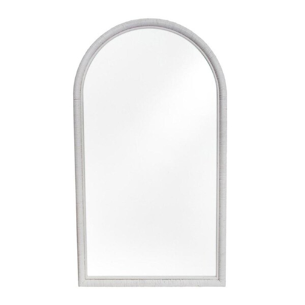 Rattan Glass Timber Arch Mirror 160cm Wrap Wall/Tabletop Home Nordic Decor White