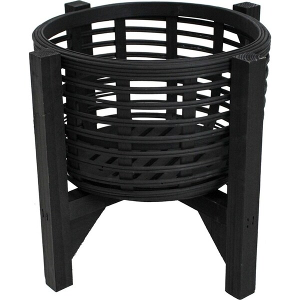 Bamboo Wood Planter 32.5cm Ballina Home Decorative Plant Pot Stand Holder Black