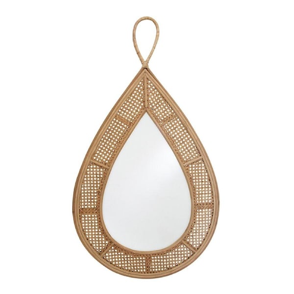 MDF Glass 112cm Mirror Drop Home/Office Nordic/Boho Aesthetic Wall Decor Brown