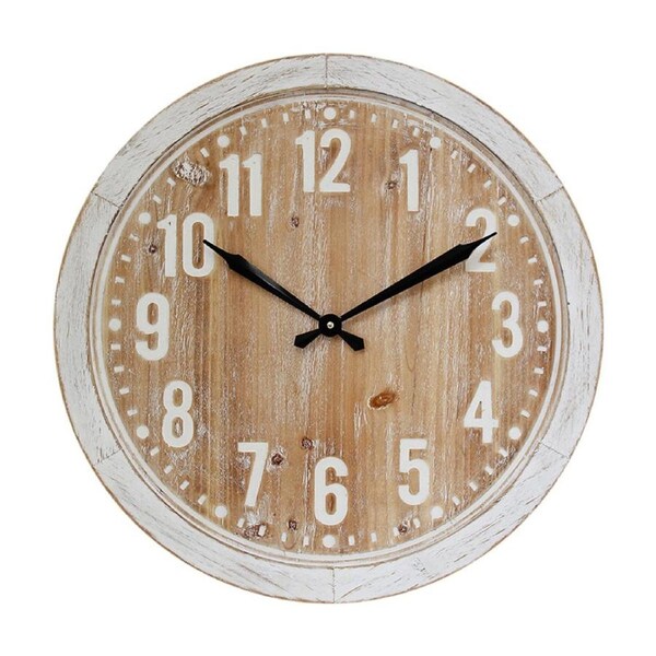 Hamptons MDF 60cm Wall Clock Round Analogue Hanging Home/Office Room Decor White