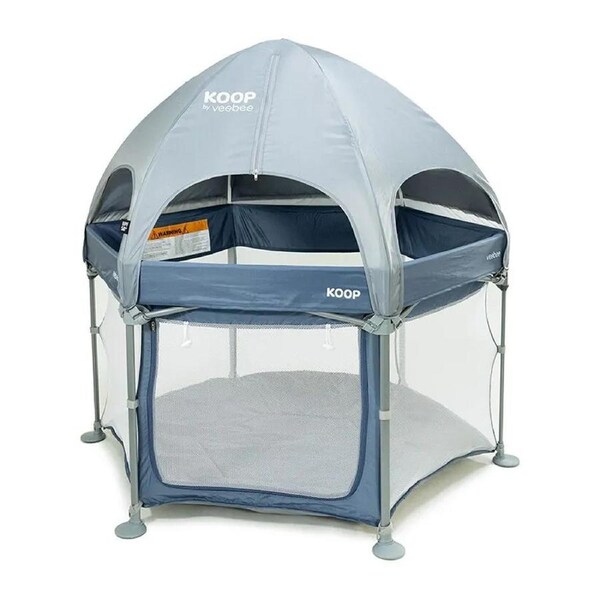 Vee Bee Koop Kids/Childrens Indoor/Outdoor Play Yard/ w/ Carry Bag And Canopy
