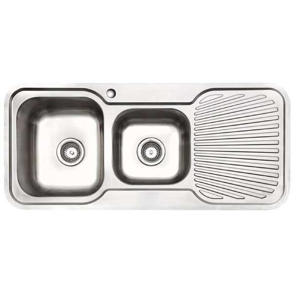 IAG Appliances Left Hand 1&3/4 Bowl Home Sink With Drainer Stainless Steel