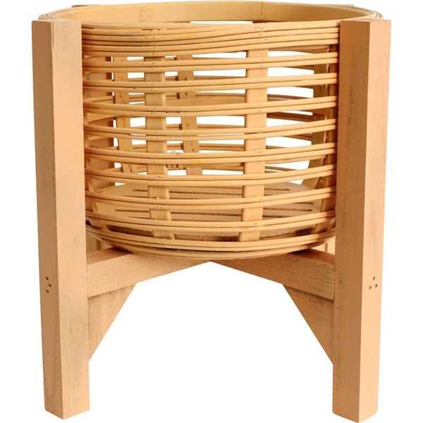 Bamboo Wood Planter 32.5cm Ballina Home Decorative Plant Pot Stand Holder Mango