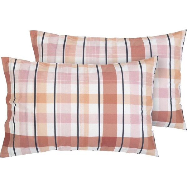 Ecology Isla Size 73 x 48cm Pillowcase Pair Clay/Pink Bedding Organic Cotton