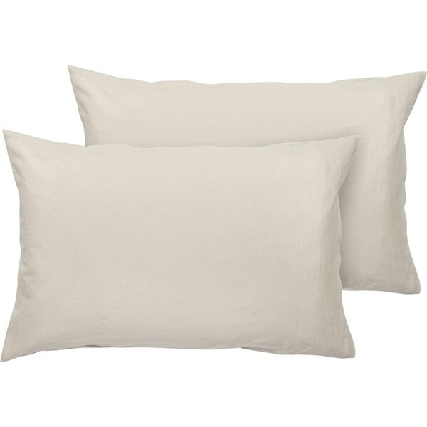 Ecology Dream Size 73 x 48cm Soft Sleeping Pillowcase Pair Stone Home Bedding