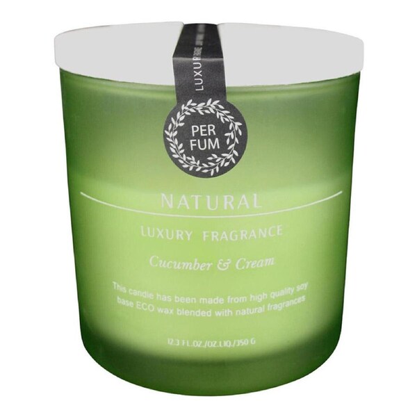 Glass/Wax 10.5cm Scented Tealight Candle Home Fragrance Display Cucumber & Cream
