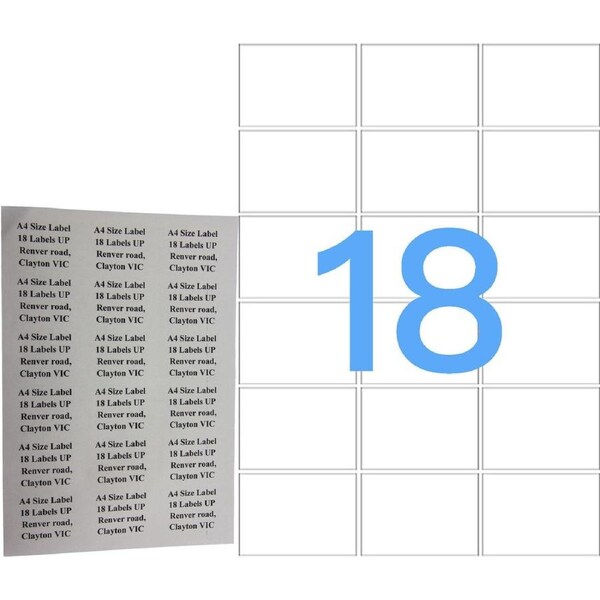 18UP 100 Pack A4 White Labels Address Mailing Self Adheseive Laser & Inkjet - Avery L7161