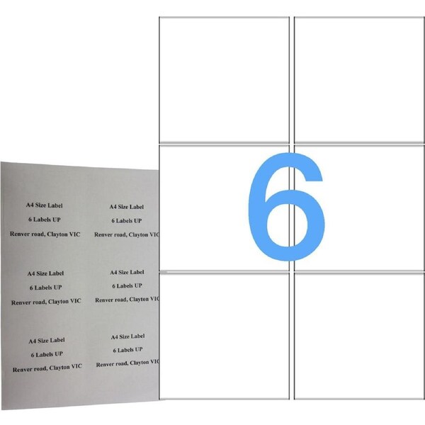 6UP 100 Pack A4 White Labels Self Adhesive Mailing Laser & Inkjet sticker labels - Avery J8166/L7166