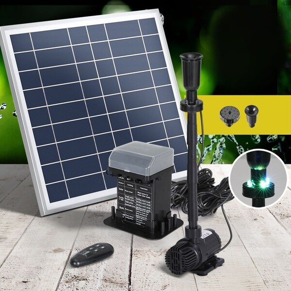 9.8FT Gardeon Solar Pond Fountain Water Pump Submersible with Battery Kit LED Lights