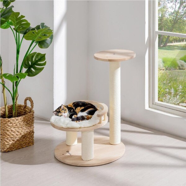 Charlie's Stellar 1 Oak Wood Scandi Cat Tree 64cm