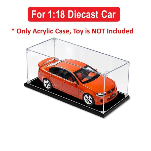Acrylic Display Case for 1:18 HOLDEN VE COMMODORE SS V IGNITION Diecast Car Model Figure Storage Box Dust Proof Glue Free