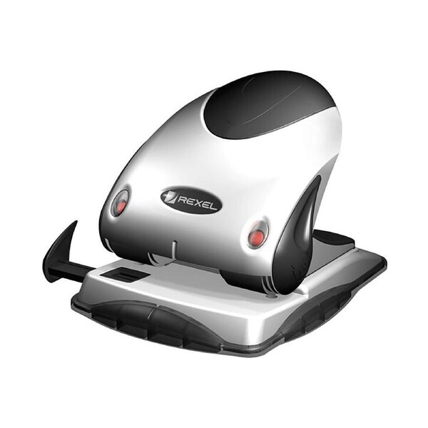 Rexel Premium P240 Hole Punch 2-Hole 40 Sheets Silver/Black Large 2100752