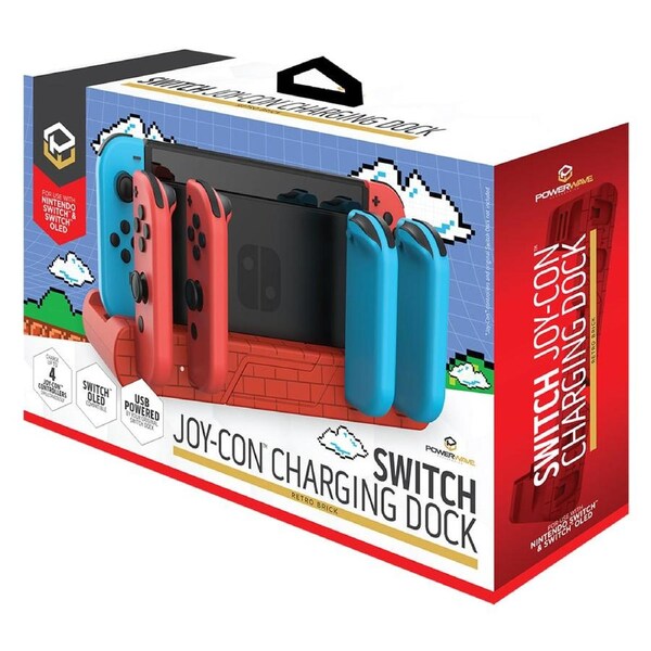 Powerwave Switch Joy-Con Charging Dock Retro Bricks