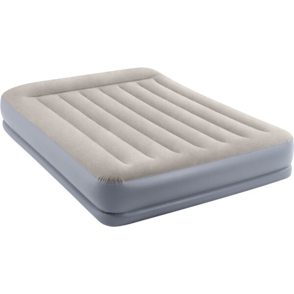 Intex Queen Size Pillow Rest Mid-Rise Airbed w/Fiber-Tech Bip 152x203x30cm