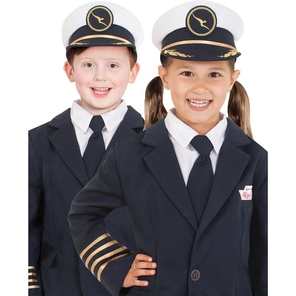 Qantas Captain Pilot's Hat One Size Kids/Children Head Costume Party Accessory