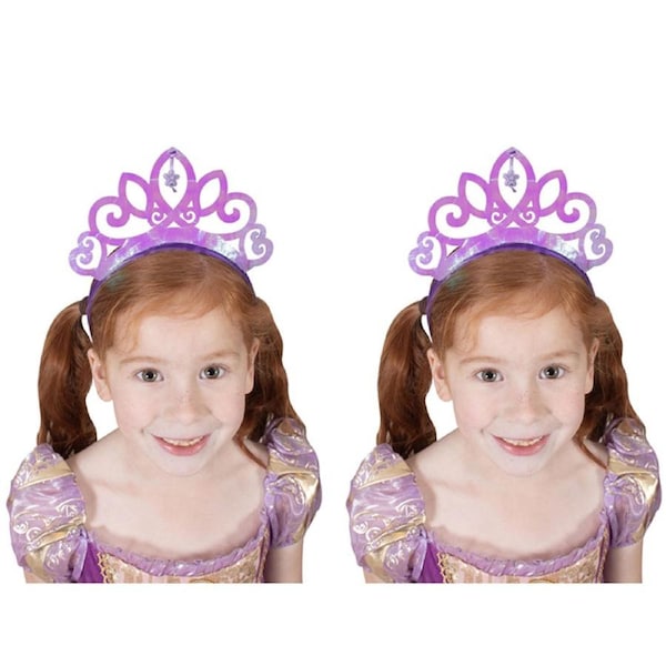 2x Disney Princess Rapunzel Iridescent Tiara Kids Head Band Costume Accessory