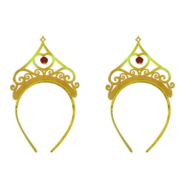2x Disney Princess Belle Iridescent Plastic Tiara Kids Head Costume Accessory
