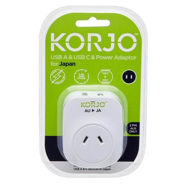 Korjo USB A+C & Power Adaptor for Japan (USB AC JA)