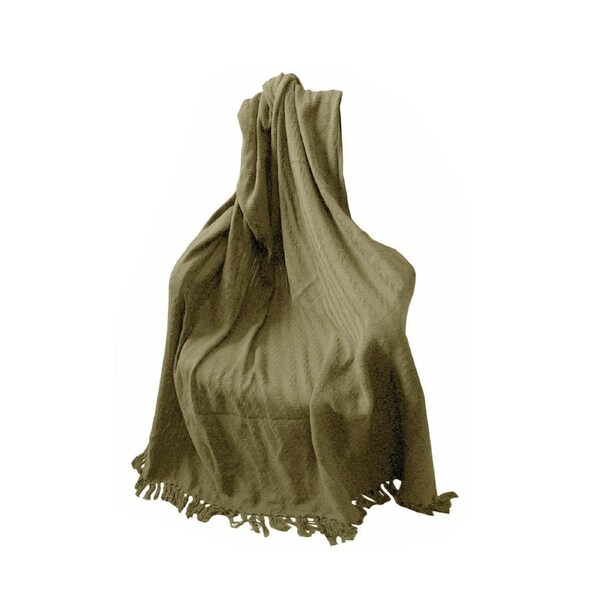 IDC Homewares Lollipop Cable Weave Wheat Cotton Throw Rug 125 x 150cm