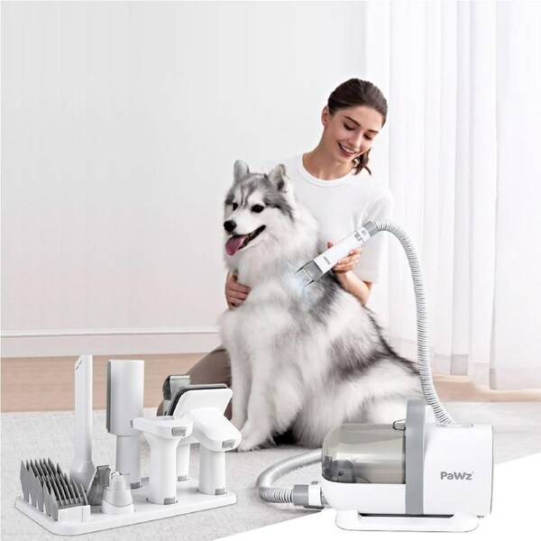 Pawz 7 In 1 Pet Grooming Kit Vacuum Dog Cat Hair Dryer Remover Clipper Brushes