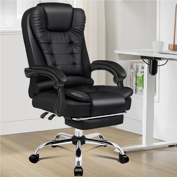 ALFORDSON Office Chair PU Leather Seat Black