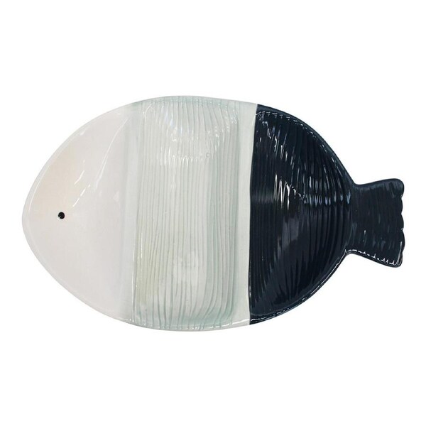 Fish Trio Ceramic 33x20cm Food Snack Serving Plate Decorative Dish Tableware