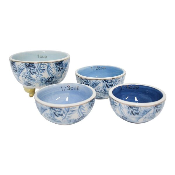 4pc Island Porcelain Measuring Cup Baking/Cooking Kitchen Accessory Set Blue