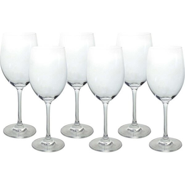 6pc Classic 23cm/540ml Stemmed Red Wine Glass Party Drink Glassware Set Clear