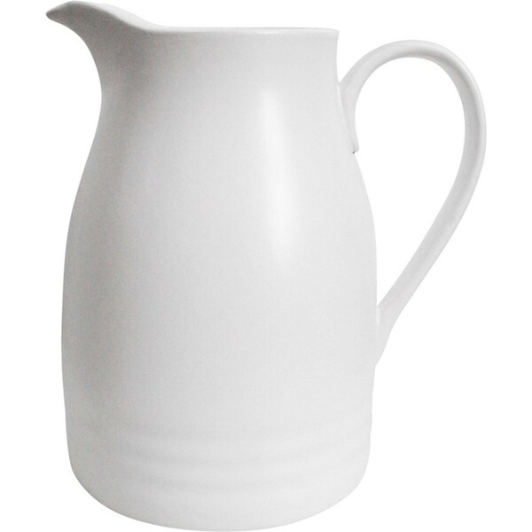 Grove Bayleaf Ceramic 22cm Jug Water/Juice Milk Pitcher Decor Container White