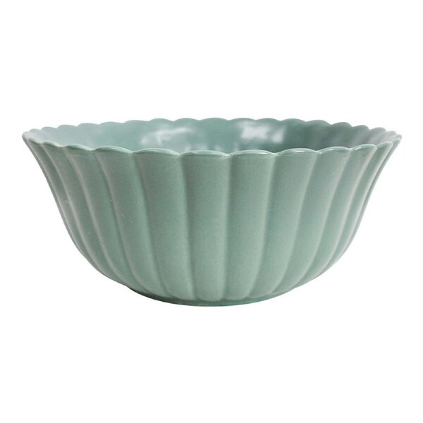 Belle Bayleaf 25.5cm Ceramic Salad Food Dish Bowl Round Serving Tableware Green