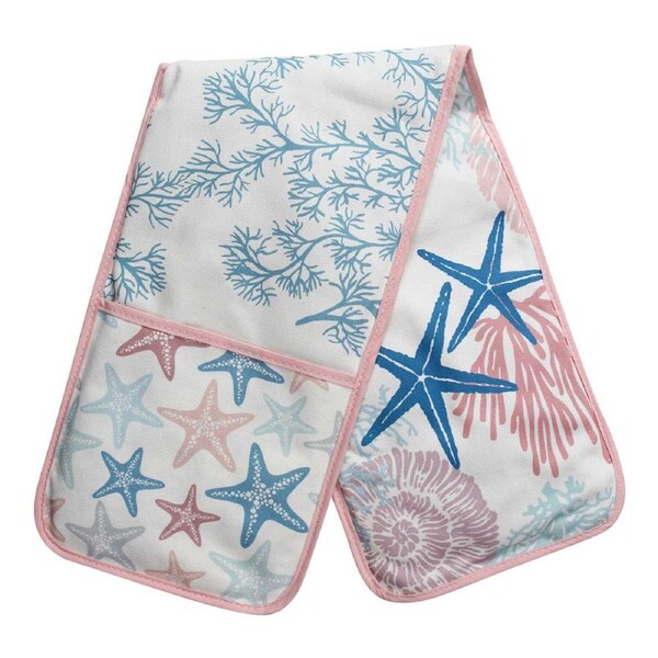 Cotton 80cm Double Glove Oven Mitt Home Kitchen Cooking/Baking Potholder Reef