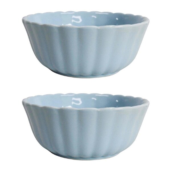 2x Belle Powder 15cm Ceramic Side/Dessert Dish Bowl Round Serving Tableware Blue