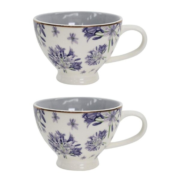 2x Agapantha Porcelain 13.5cm Coffee/Tea Cup w/ Handle Round Drink Mug Tableware