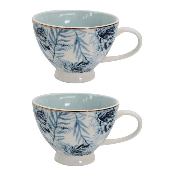 2x Island Porcelain 13.5cm Coffee/Tea Cup w/ Handle Drinking Mug Tableware Blue