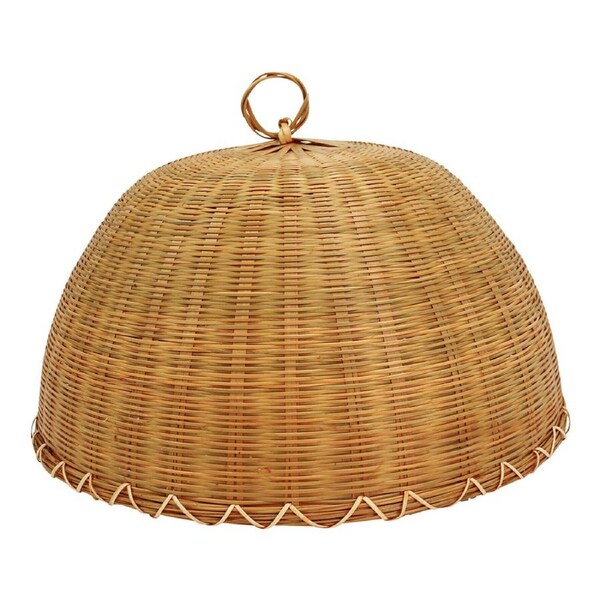Bamboo 40cm Round Woven Food Umbrella Home/Kitchen Dining Meal Guard Cover Brown