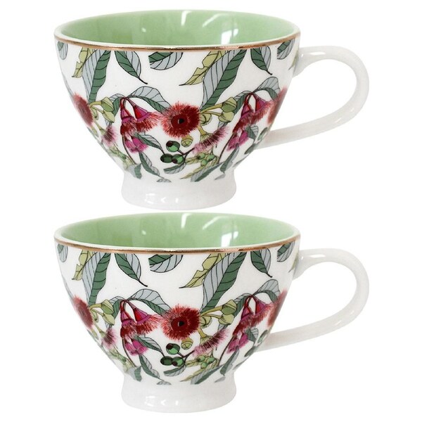 2x Gum Flowers Porcelain 13.5cm Coffee/Tea Cup w/ Handle Drinking Mug Tableware