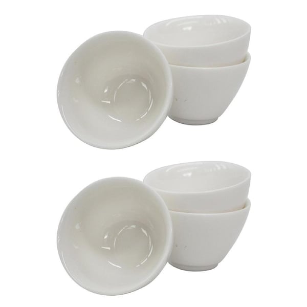 2x Ceramic 6.5cm Suet Jade Dip Bowl Round Dipping Dish Serving Dinnerware White