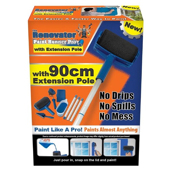 The Renovator Paint Runner Pro Direct Feed Paint Roller w/ Extension Pole