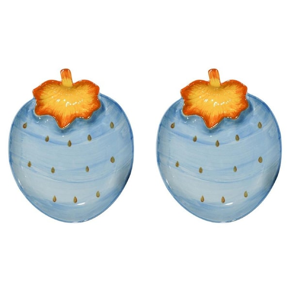 2x Blueberry Ceramic 29cm Plate Snack/Nuts Food Serving Dish Tabletop Home Decor