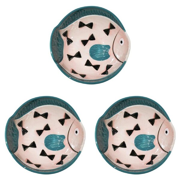 3x Lily Ceramic 13cm Fish Dip/Sauce Food Bowl Dish Round Serving Tableware Green