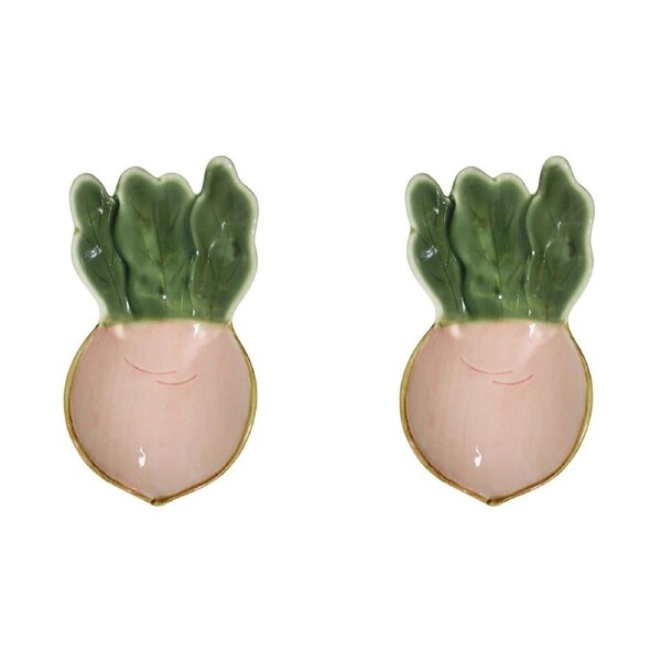 2x Ceramic 18cm Bowl Radish Serving Food Snack/Condiments Dish Dinnerware Pink