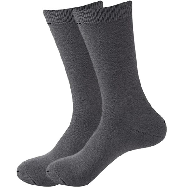 BAMBOO SOCKS Crew Natural Eco Healthy Enviro Unisex Work Anti-Bacterial Business Charcoal / 7-11